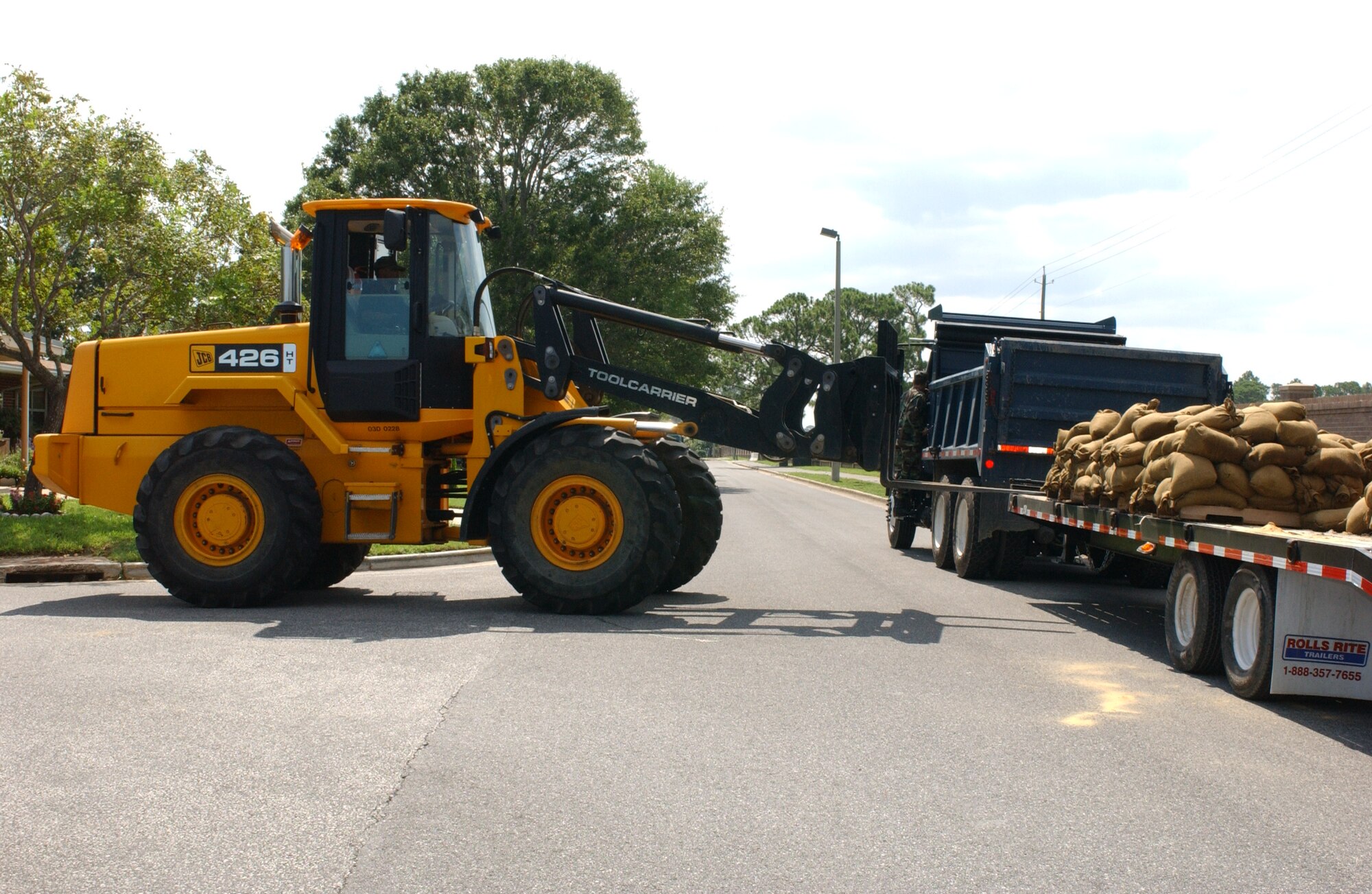The base's preparations before Hurricane Dennis struck in 2005 included the use of sandbags. As Hurricane Dean progresses, keep track of the storm and make arrangements to protect your home before the storm hits. Also make sure to have an evacuation or sheltering plan in place. (File photo)