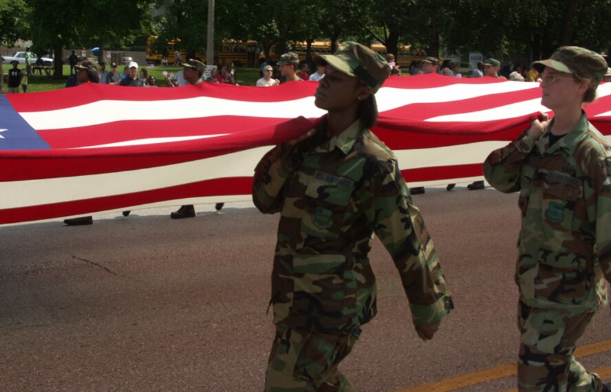The proud 932nd Airlift Wing marches July 4, 2007.  Photo/Tech Sgt. Dan Oliver