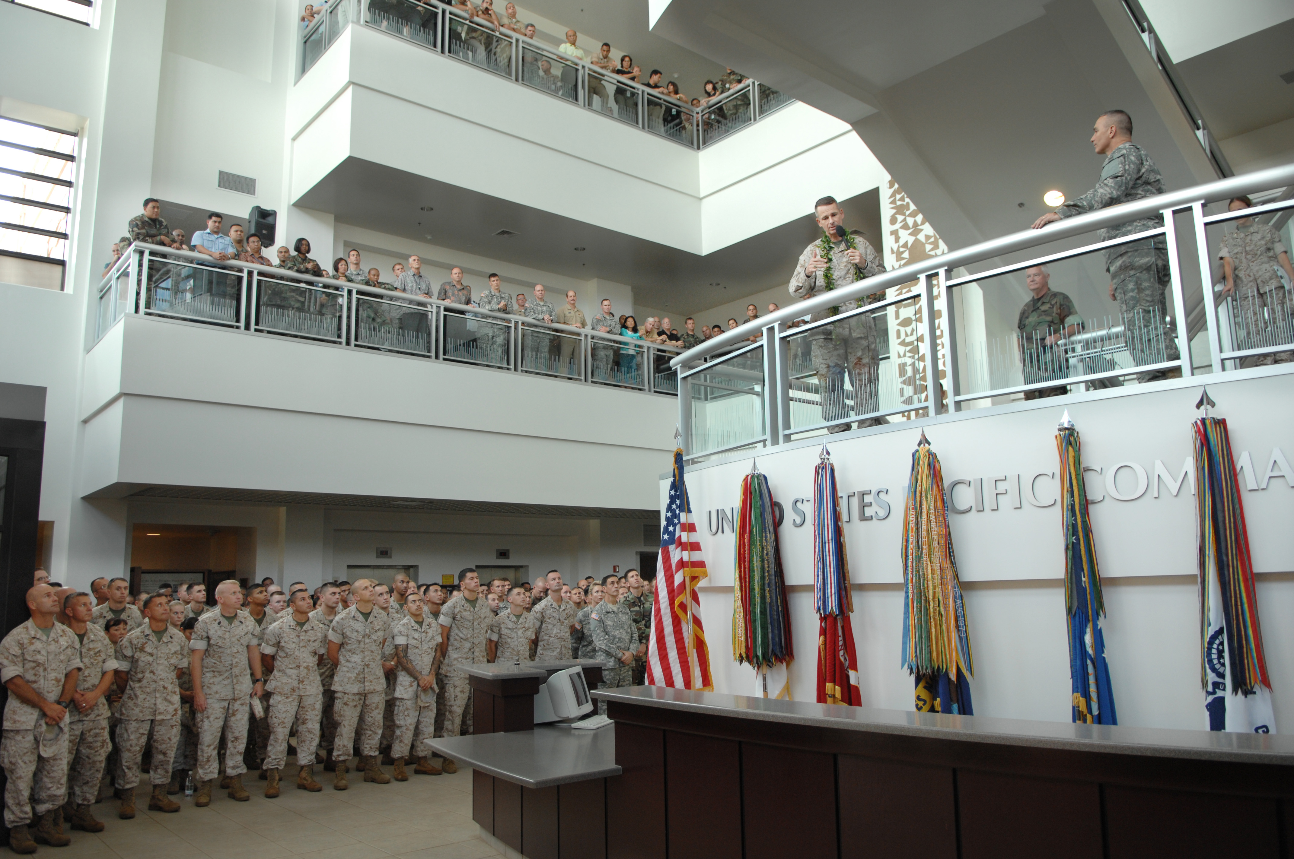 Marine Gen Peter Pace Chairman Of The Joint Chiefs Of Staff Talks With Troops Of The