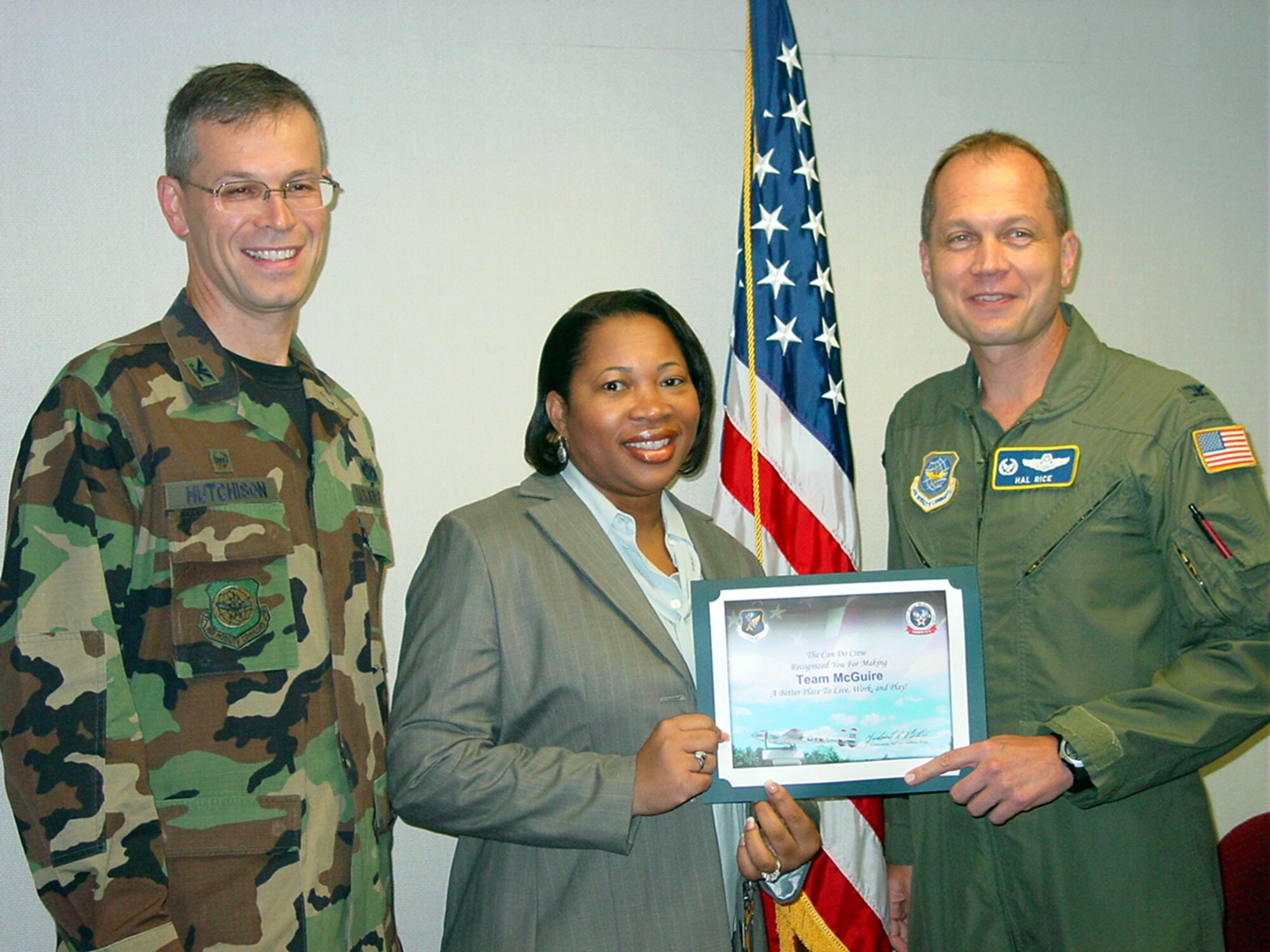 The Can Do Crew would like to recognize Roseclair Thompson, 305th Contracting Squadron.  She has taken on two very significant positions within the squadron; construction flight chief and services and acquisition team leader.  These are both full time positions and require a great amount of time and attention to individual workloads.  Mrs. Thompson was given the opportunity to lead the construction flight and took it on full force. Additionally, she awarded the first joint base contract for custodial services at Lakehurst Naval Engineering Air Station for $4.6 million.  Furthermore, she issued several contracts for Air Mobility Battlelab initiatives, which reduce mobility response time and costs, while increasing the warfighters effectiveness.  In her spare time, Mrs. Thompson earned a master’s degree in acquisition management from American Graduate University while maintaining a 4.0 grade point average.  This GPA contributed to her induction into the prestigious Delta Epsilon Tau International Honors Society.  Among her professional and personal feats, Mrs. Thompson is a great trainer and mentor and always has time to give guidance and training when necessary.  She is an asset to the squadron and a lynchpin in the continuing success of the Can Do wing!  

Be aware that the “Can Do Crew” is everywhere, looking for outstanding service.  They covertly seek members of Team McGuire who make a difference, identifying and recognizing only the best!  Remember, the strongest asset of Team McGuire is its people; you are what makes McGuire a better place to live, work and play!

