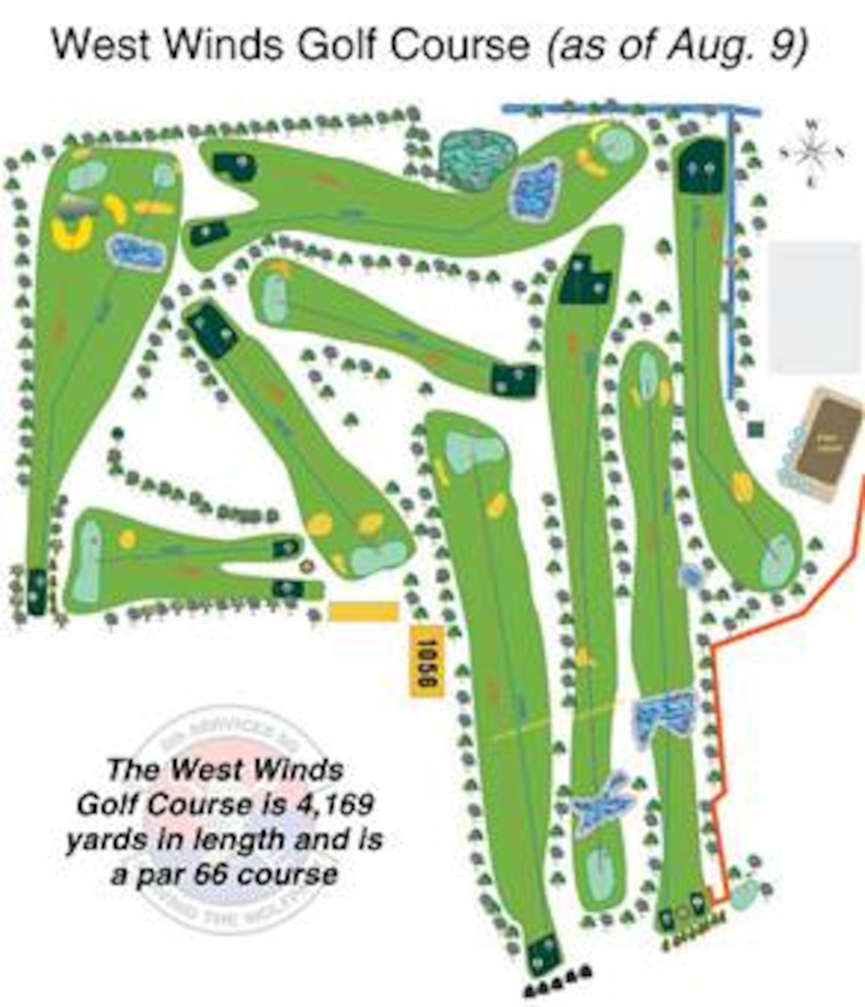 The West Winds Golf Course at Kunsan Air Base, South Korea as of Aug. 9.  (U.S Air Force graphic/8th Services Squadron)