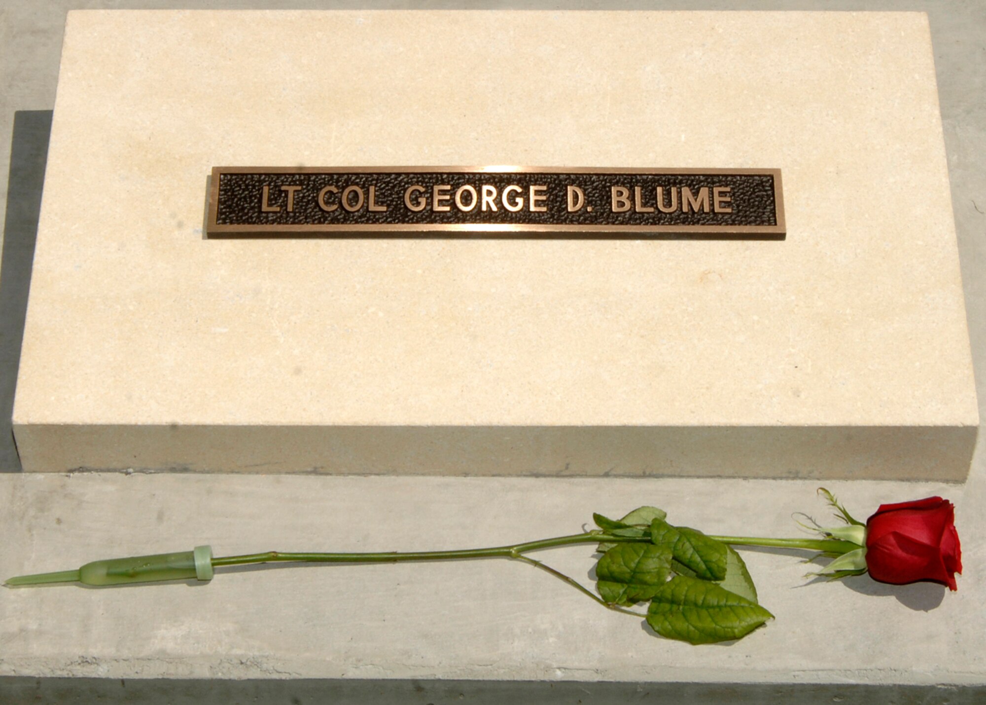 MCCONNELL AIR FORCE BASE, Kan. – A memorial stone is dedicated to the late Maj. Glenn Walsh Aug.10 at the memorial walk. Memorial stones are dedicated to deceased McConnell members for their dedication to the base and the Air Force.(photo by Airman 1st Class Laura Suttles)