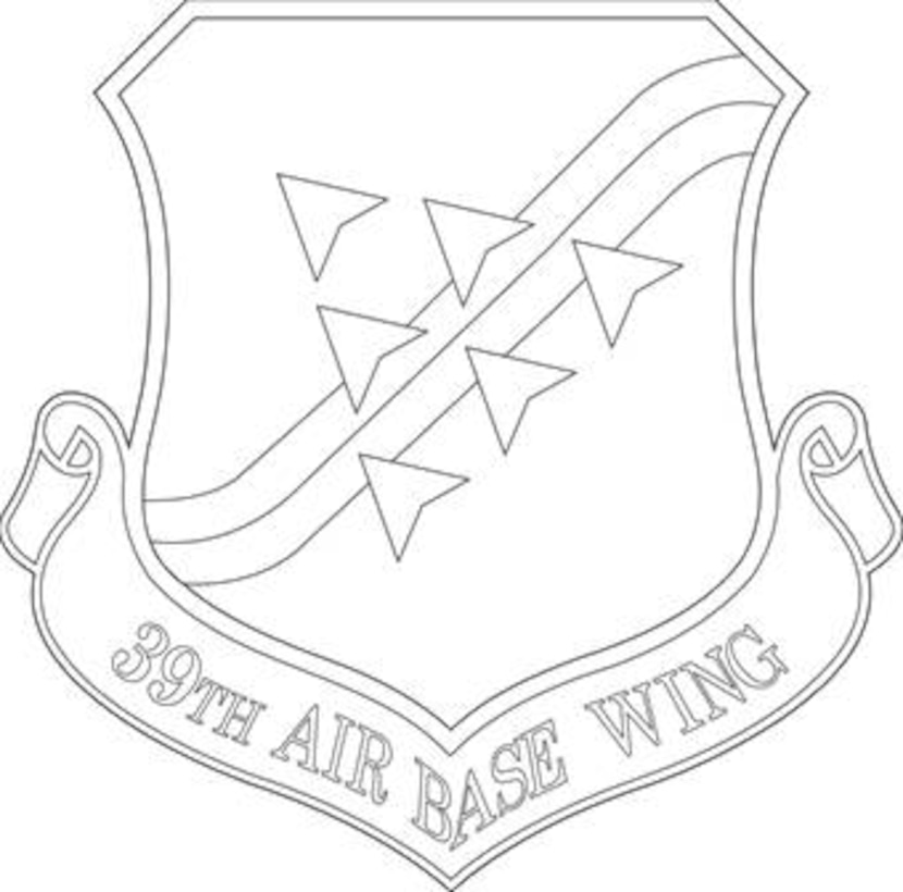 39th Air Base Wing Shield (Black & White)