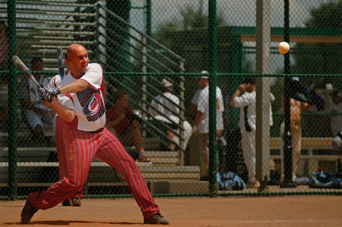 Roy Rogers, 437th Logisitcs Readiness Squadron, plays in a tournament for the base's team, the Charleston Hurricanes, in Orlando, Fla., Aug. 18. The team took first place in this Air Force-wide tournament. (U.S. Air Force photo/Airman 1st Class Nicholas Pilch)