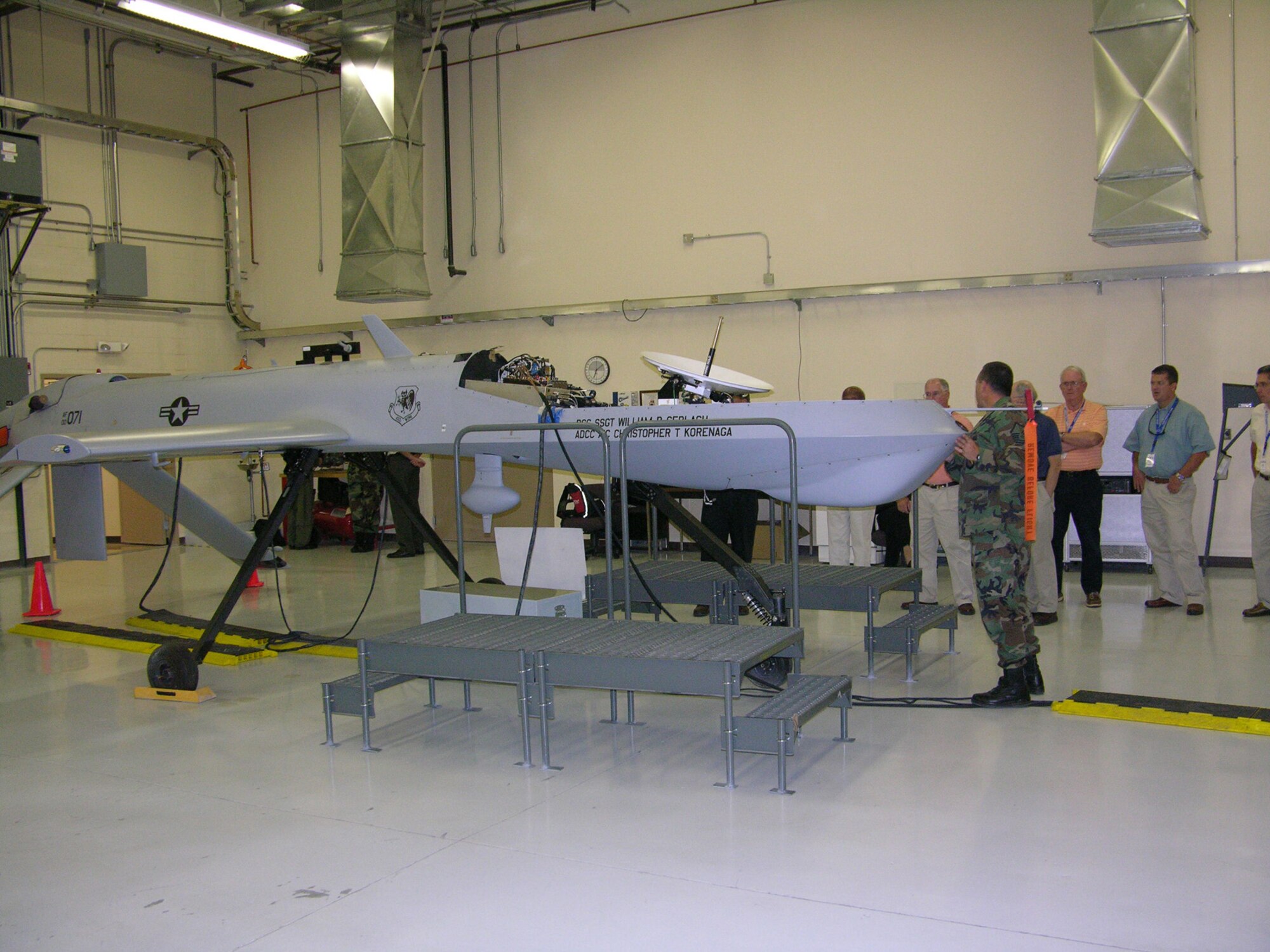 Civic leaders from the Military Affairs Committee at Seymour Johnson Air Force Base learned about the mission of the Predator and how reservists are supporting the mission in this unmanned aerial vehicle. Members of the MAC toured Nellis Air Force Base in late August during a tour hosted by the 916th Air Refueling Wing, Air Force Reserve and 4th FW, Air Combat Command.