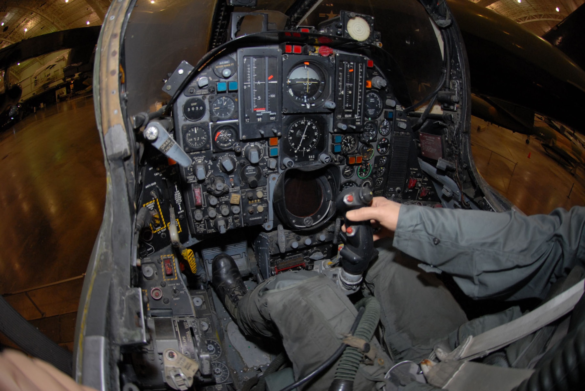 DAYTON, Ohio - Republic F-105G cockpit at the National Museum of the U.S. Air Force. (U.S. Air Force photo)