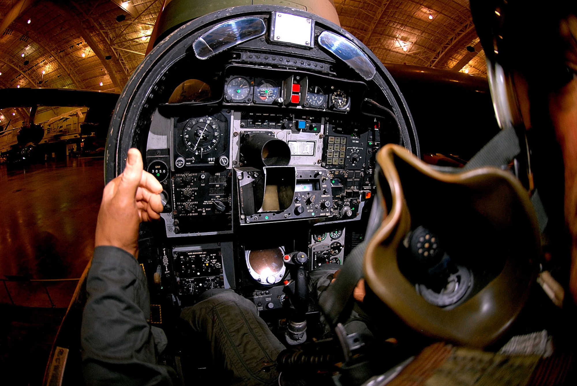 DAYTON, Ohio - Republic F-105G cockpit at the National Museum of the U.S. Air Force. (U.S. Air Force photo)