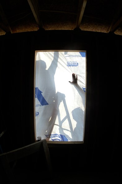 Airmen with Moody Air Force Base’s 23rd Wing assist in the construction of a home Aug. 15 in Valdosta Ga.  The home was part of a week-long effort by base Airmen in support of  the charity Habitat for Humanity.  (U.S. Air Force photo by Senior Airman Javier Cruz)