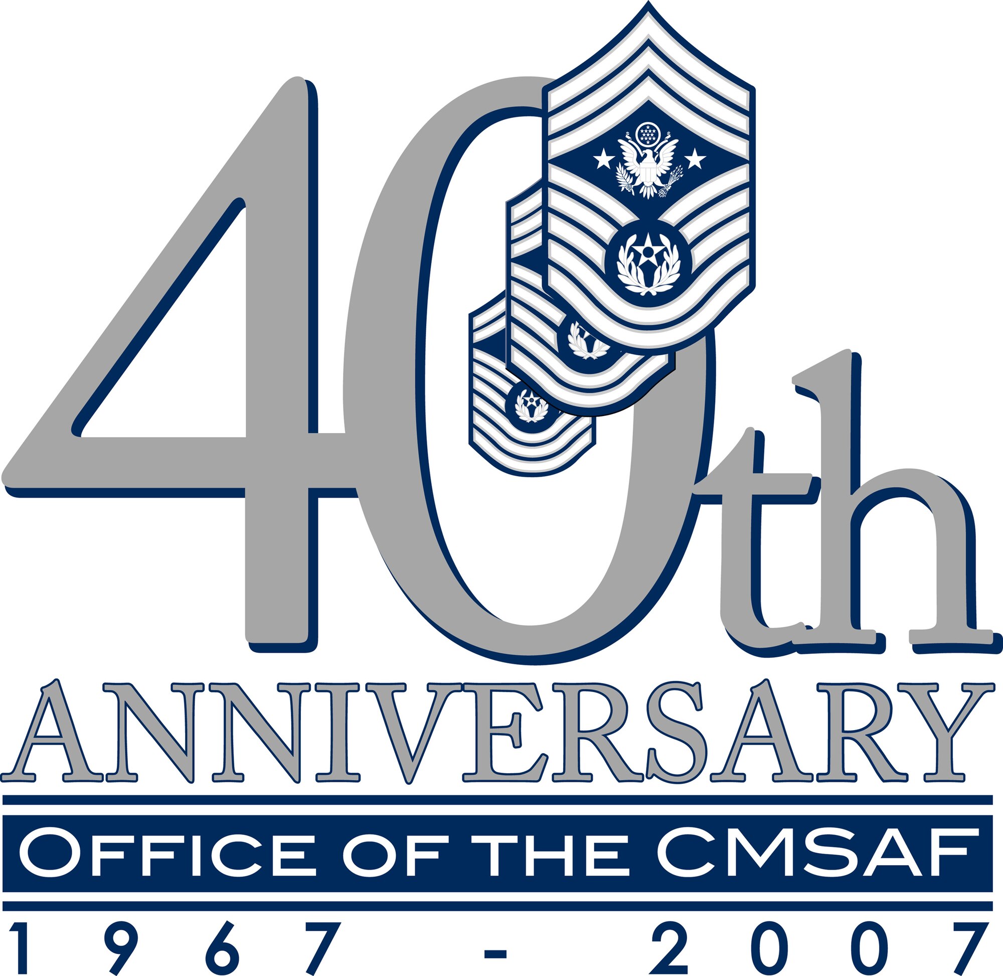 Logo designed for the 40th Anniversary of the office of the Chief Master Sergeant of the Air Force by Cyndi Smith, Maxwell Air Force Base graphics, for the Enlisted Heritage Hall. (U.S. Air Force graphic/Cyndi Smith)
