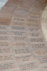 A brick on the path is the perfect way to leave one's own legacy or to memorize someone who's served in the Pacific theater with direct ties to Air Force air and space power.  Each rust-hued brick is approximately 4 1.2 x 9 inches; capital letters are etched and filled with epoxy.  