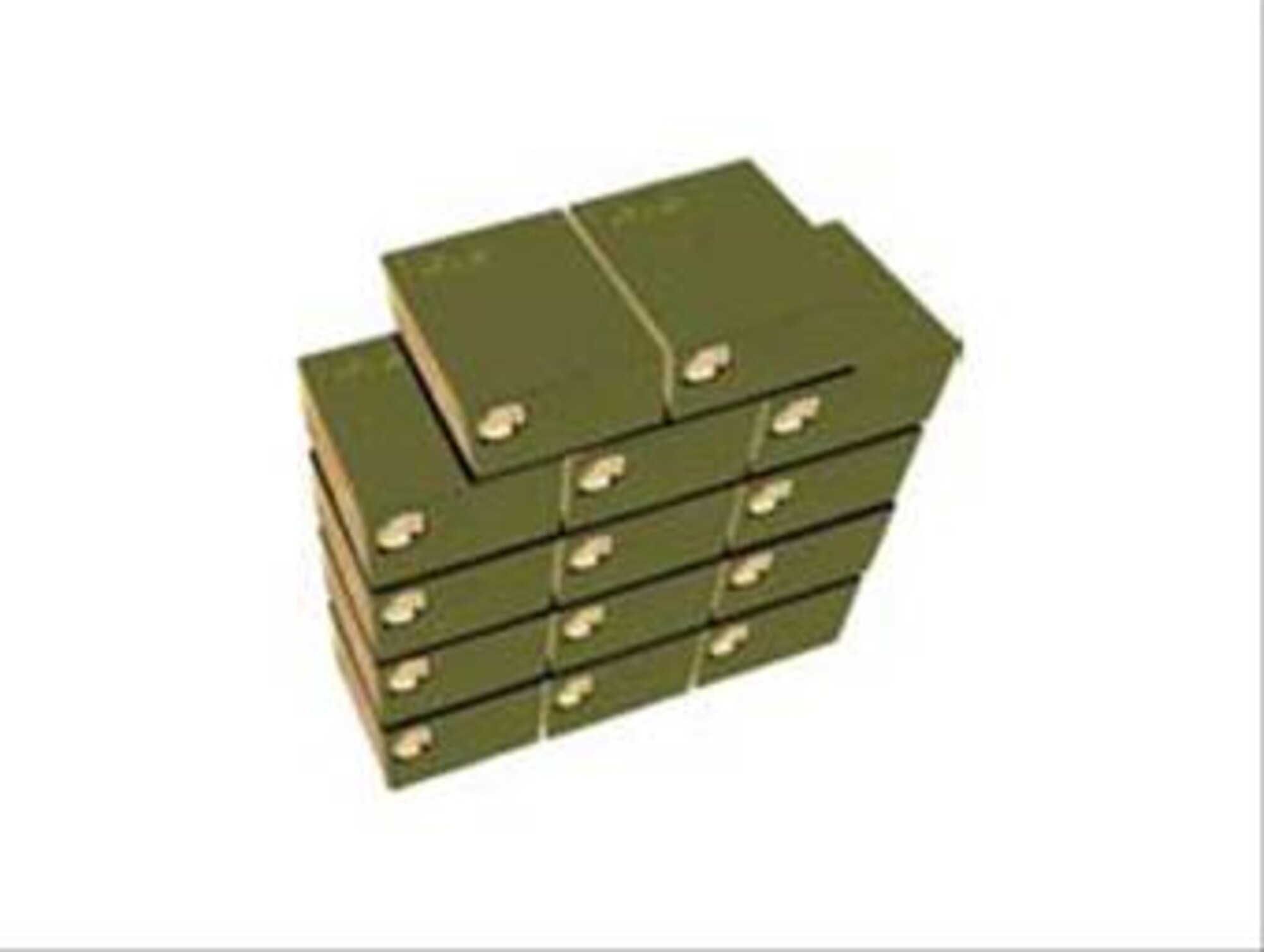 Fourteen BA-5590 batteries being compared to the lighter-weight power system