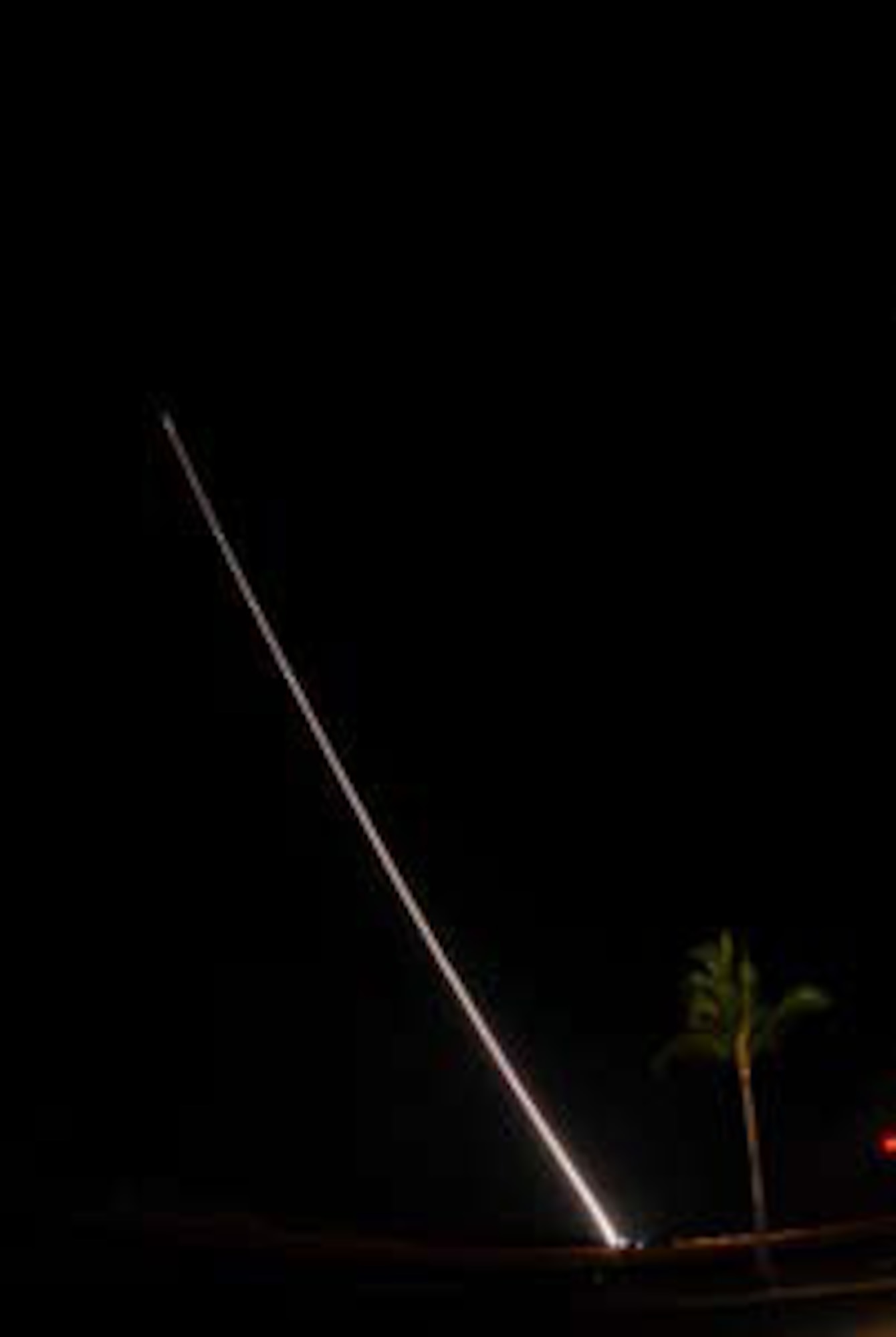 Terminal High-Altitude Area Defense (THAAD) launch from the Navy’s Pacific Missile Range Facility (photo courtesy of the Missile Defense Agency).  This January 2007 test of the THAAD system served as a precursor to the April 2007 launch, during which the AFRL team captured its video images.