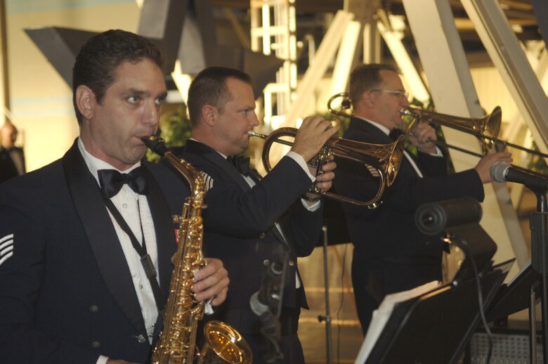 FAIRCHILD AIR FORCE BASE, Wash. – Members of the Washington Air National Guard Band of the Northwest perform at Fairchild’s 2006 Air Force Ball last September. The Air Force Band of the Golden West from Travis Air Force Base, Calif., will play at this year’s 60th Anniversary ball. The ball will be held Sept. 8 in Hangars 2 and 4. (U.S. Air Force file photo/Senior Airman Chad Watkins)
