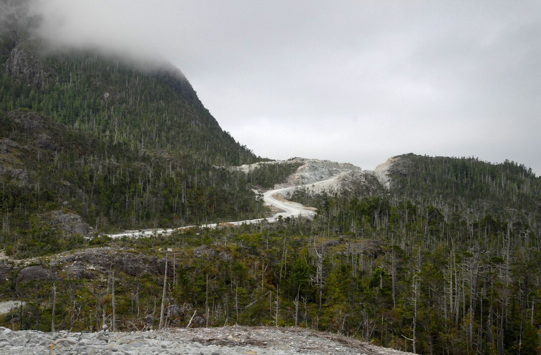The Walden Point Road cuts along the Annette Island coast in southeast Alaska. Much of the road follows the island’s scenic coast offering sweeping views of the ocean and village on a clear day. 