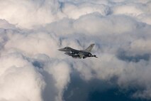KUNSAN AIR BASE, South Korea-- Capt. Joshua King, a pilot assigned to the 80th Fighter Squadron, searches for his target while flying an F-16 Fighting Falcon over a designated training area in support of a close-air-support mission Nov. 29.  Pilots utilize training missions to simulate actual conditions they may face in combat and keep their war-fighting skills honed.  (U.S. Air Force Photo/Master Sgt Jack Braden)