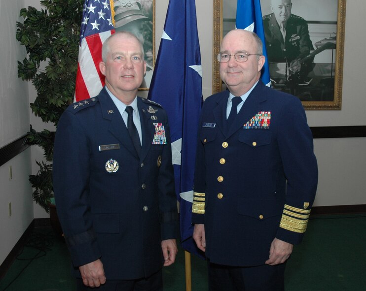 Lt. Gen. Donny Wurster (left), Air Force Special Operations Command commander, and Vice Adm. Charles Wurster (right), U.S. Coast Guard Pacific Area commander, are the most recent members of the Wurster family to embark in the family business. The family has a record of military service dating back to the Revolutionary War. As three-star flag officers, they also hold the highest rank of anyone in their family. (U.S. Air Force photo/Senior Master Sgt. Tom Wood)