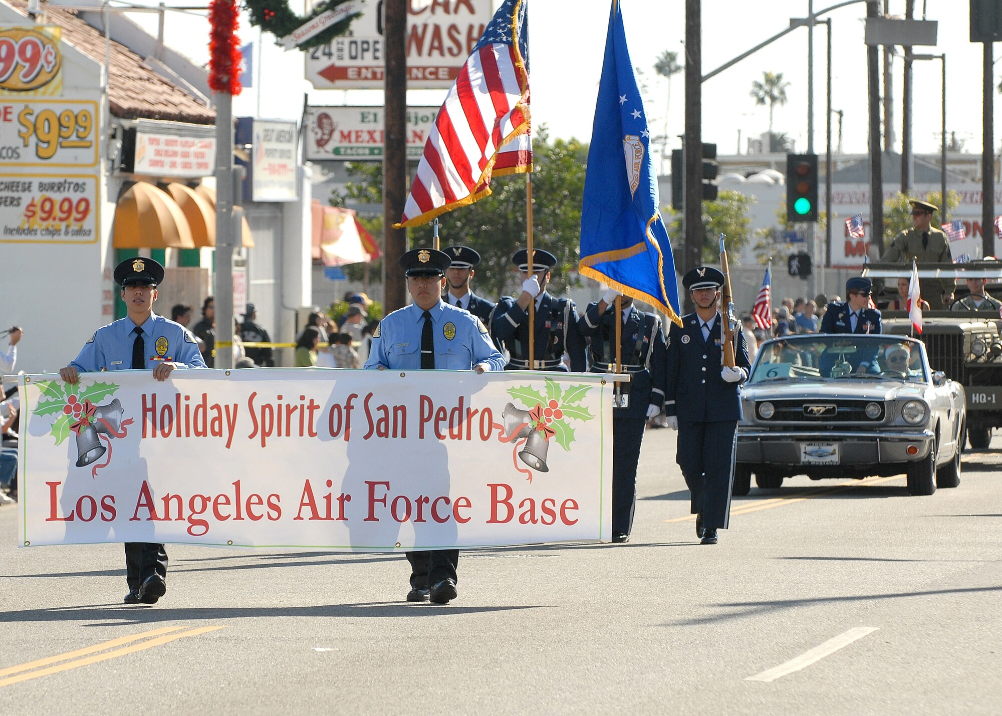 Colonel Benitez and Los Angeles AFB Honor Guard Support San Pedro