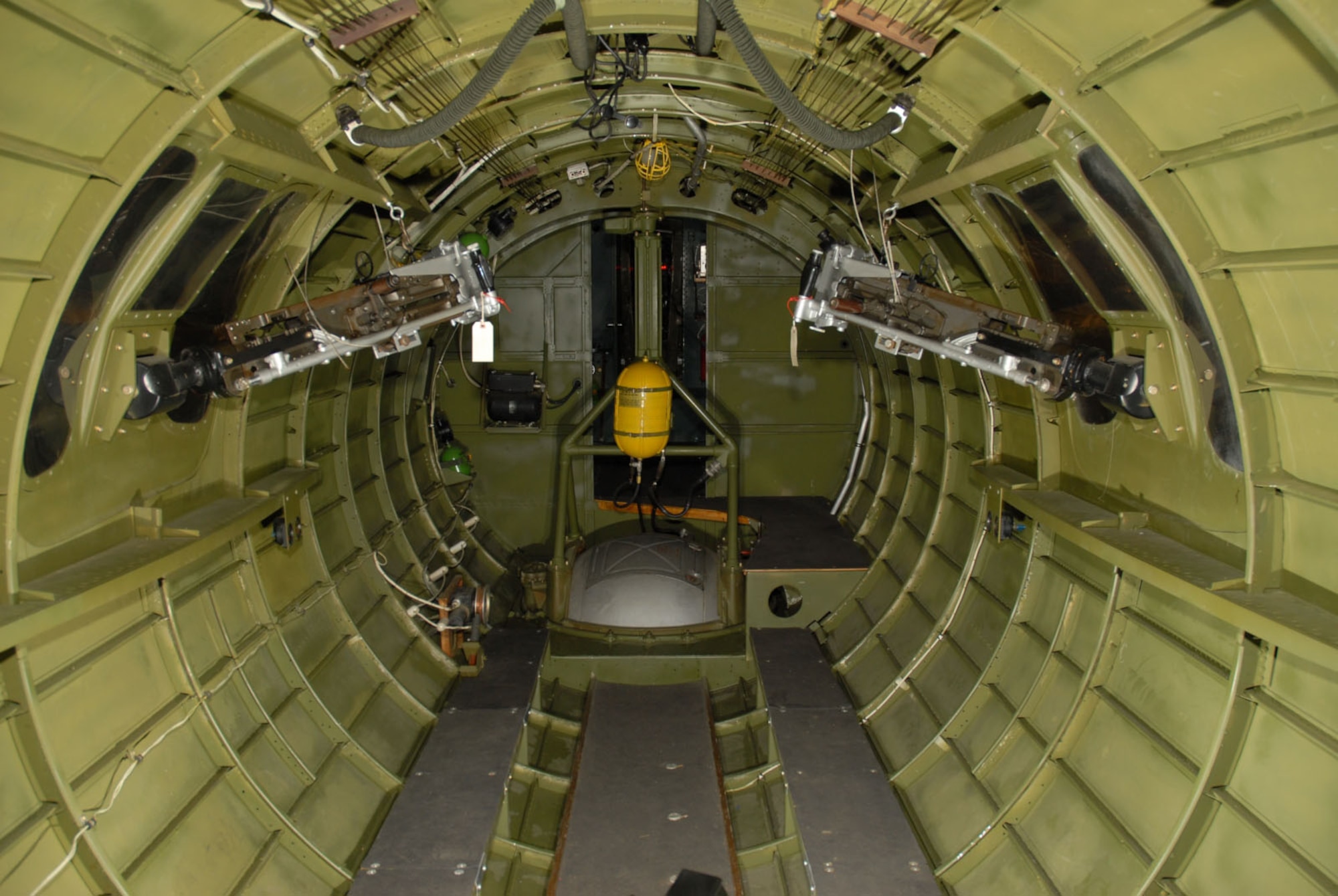 DAYTON, Ohio -- Waist gunner positions in the Boeing B-17G "Shoo Shoo Shoo Baby" at the National Museum of the United States Air Force. (U.S. Air Force photo)