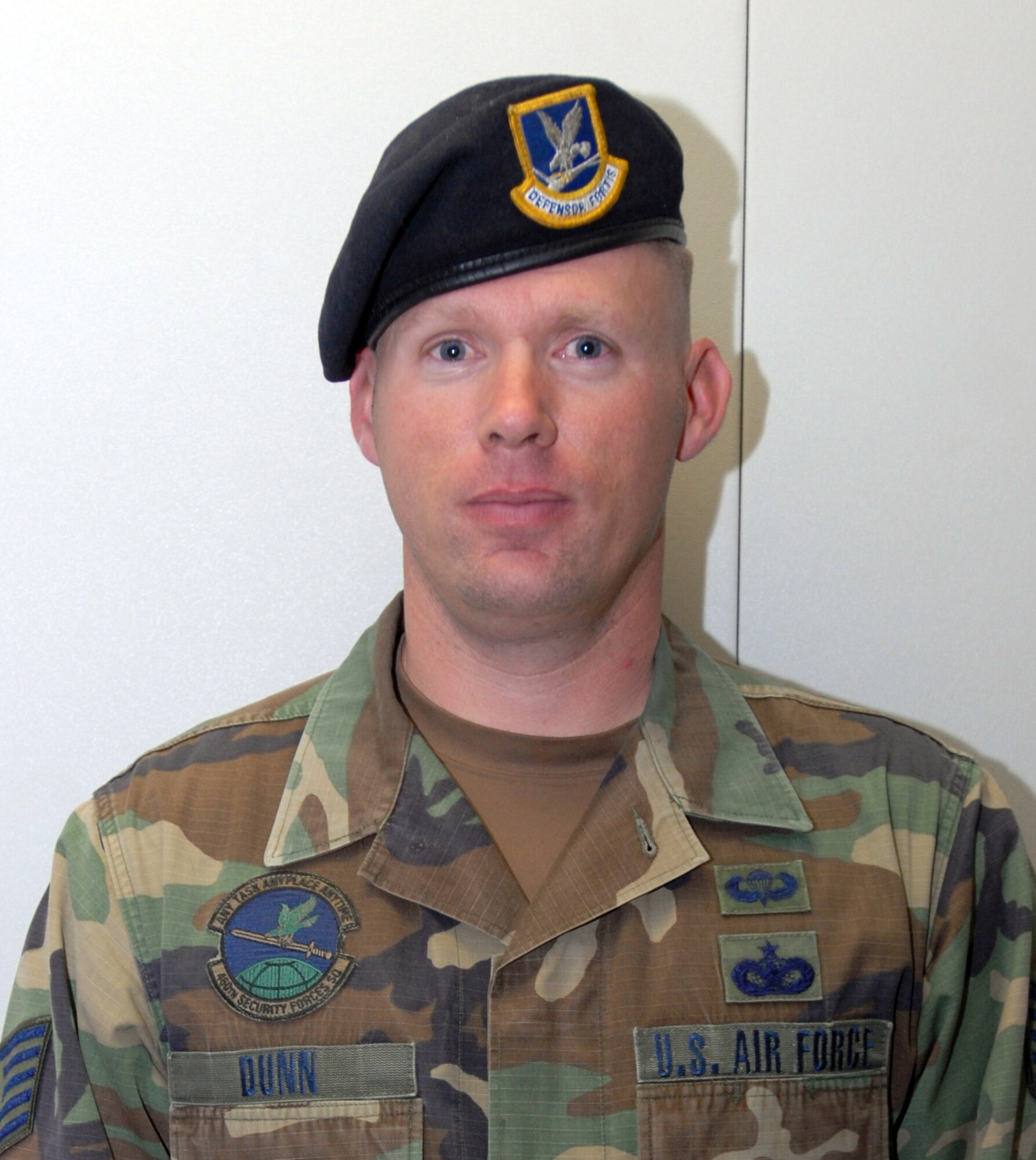 Tech. Sgt. Trevor Dunn, a flight chief, from the 460th Security Forces Squadron, is the Warrior of the Week for Dec. 7 to 13.
