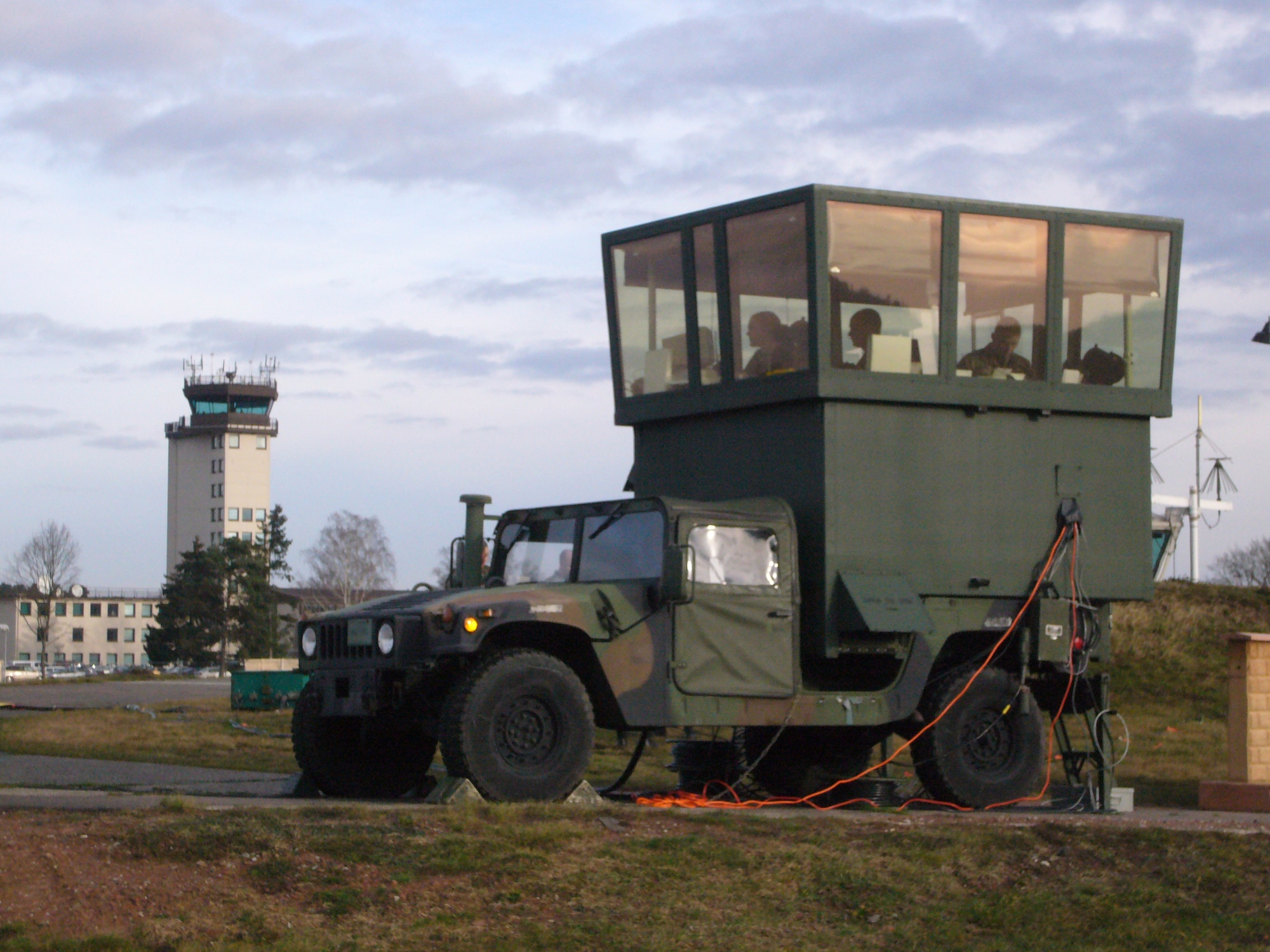 Ramstein air traffic controllers get experience in a mobile control center as well as the base's permanent air traffic control tower.  Photo by Capt. Erin Dorrance