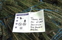 Personal, hand-written messages add extra meaning to the trees delivered via FedEx to Lackland Air Force Base, Texas, on Dec. 6. (USAF photo by Alan Boedeker)                               