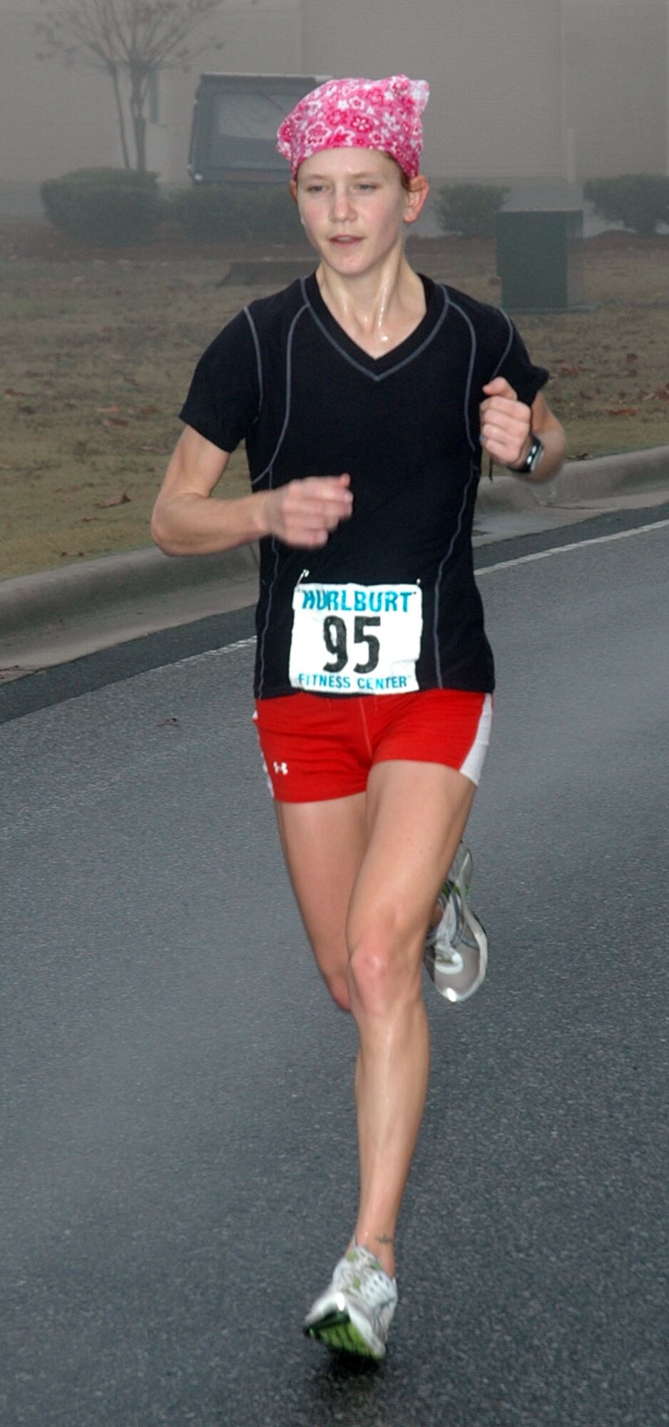 Tracy Villano captured the women's overall title Dec. 8 at the Hurlburt Field Heritage Half Marathon.  She covered the 13.1-mile route with a time of one hour, 33 minutes and nine seconds.  (U.S. Air Force photo/Master Sgt. Stuart Camp)