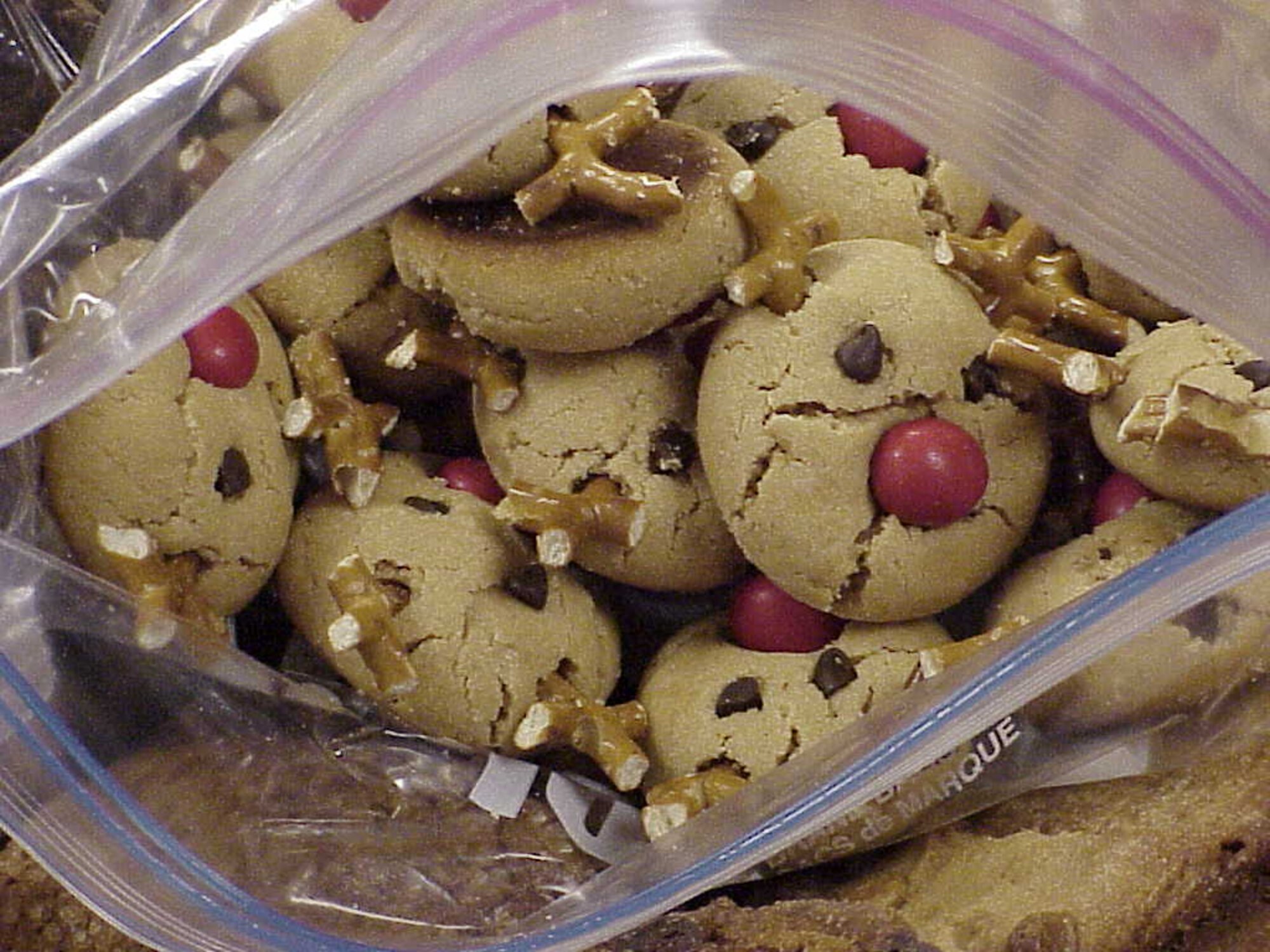 Cookies decorated to look like reindeer faces donated to the Airman's Holiday Cookie Drive, held here Dec. 6.  (Courtesy photo)