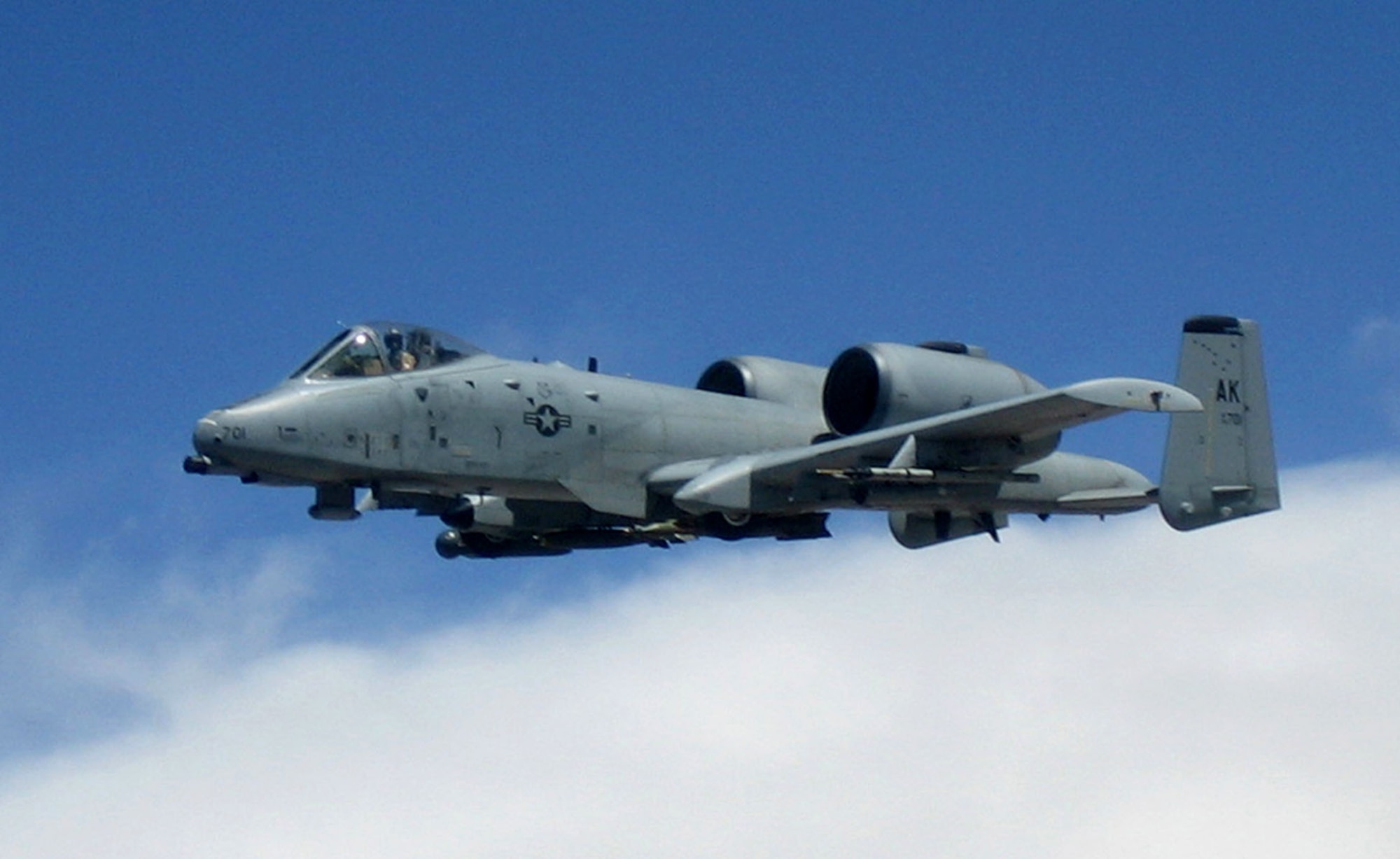 An A-10 Thunderbolt II flies a combat mission over Afghanistan supporting Operation Enduring Freedom.  (U.S. Air Force photo/1st Lt. Jeff Ballenski)