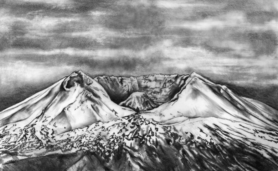 Three friends and I, all Air Force survival, evasion, resistance and escape instructors at Fairchild Air Force Base, Wash., decided we wanted to climb Mount Saint Helens, the famous volcano in Washington. (Illustration by Sammie W. King)

