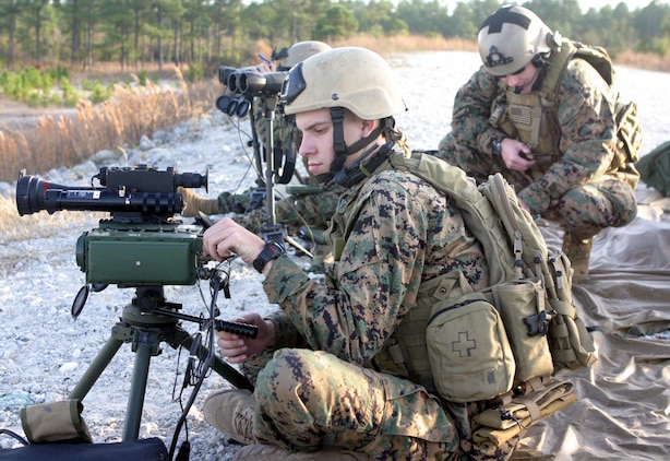 Marines with U.S. Marine Corps Forces Special Operations Command teamed up with Air Force Special Operations Command and U.S Army Fire Support Officers to hone basic and advanced skills in joint terminal air control close air support here, Dec. 12 and 13.