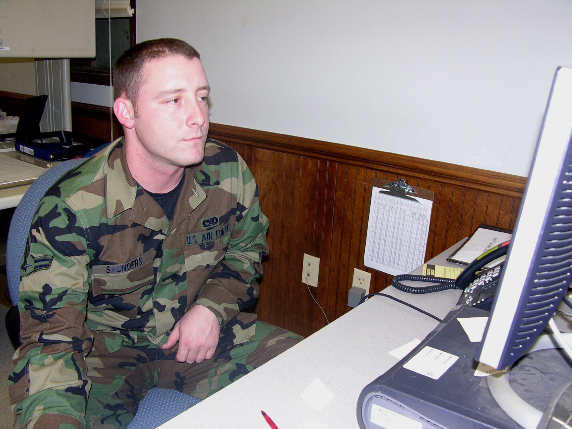 SEYMOUR JOHNSON AIR FORCE BASE, N.C. --Airman 1st Class James D. Saunders is brand new to the 916th Aircraft Maintenance Squadron.
