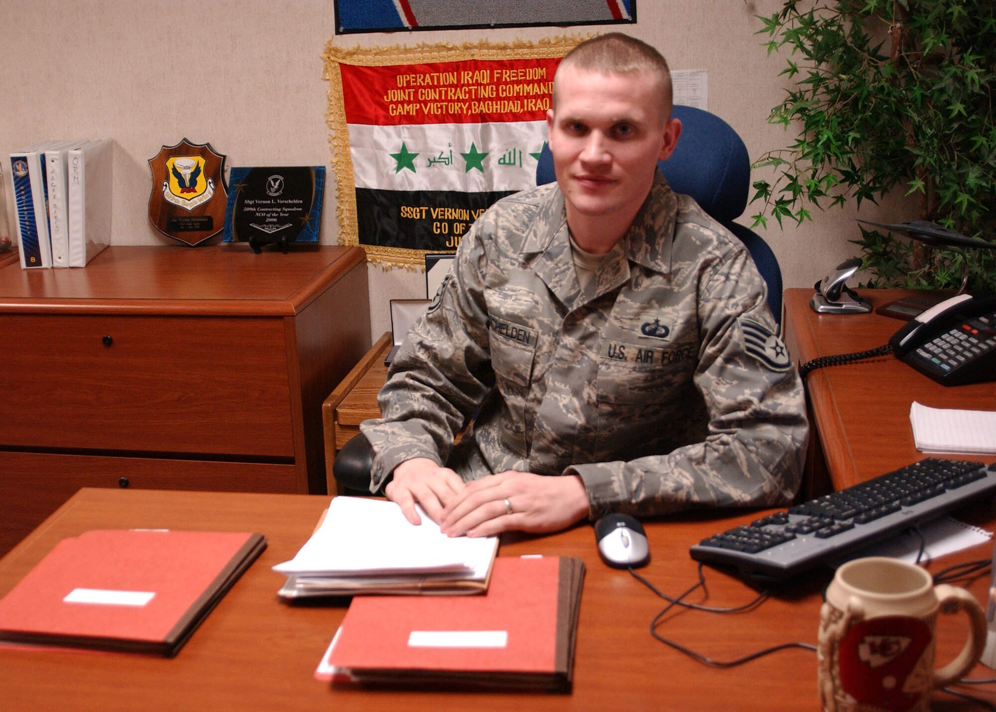 EIELSON AIR FORCE BASE, Alaska--Staff Sgt. Vernon Verschelden, 354th Contracting Squadron contracting specialist, is the Hall of Fame nomination for the week of Dec. 21 to Dec. 27. (U.S. Air Force photo by Airman 1st Class Nora Anton)