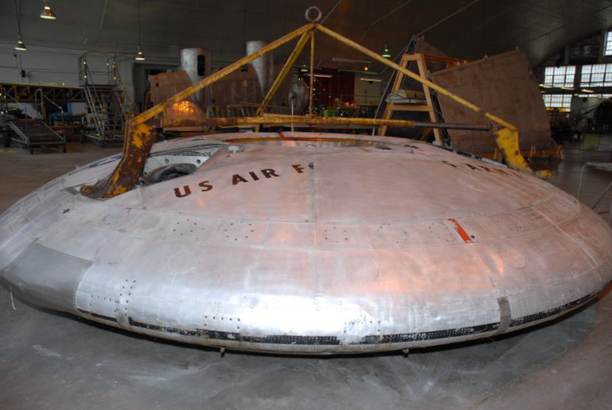 DAYTON, Ohio (11/2007) -- Avrocar in the restoration hangar at the National Museum of the United States Air Force. (U.S. Air Force photo)