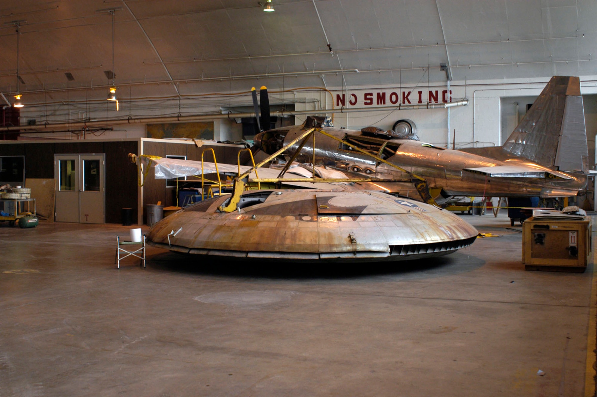 DAYTON, Ohio (11/2007) -- Avrocar in the restoration hangar at the National Museum of the United States Air Force. (U.S. Air Force photo)