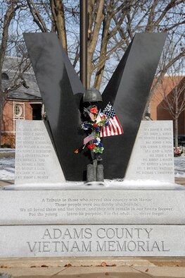 SCOTT AIR FORCE BASE, Ill. -- Adams County Vietnam Memorial, located at the Quincy Illinois Veteran's Retirement Home. (U.S. Air Force photo by Marv Lynchard)