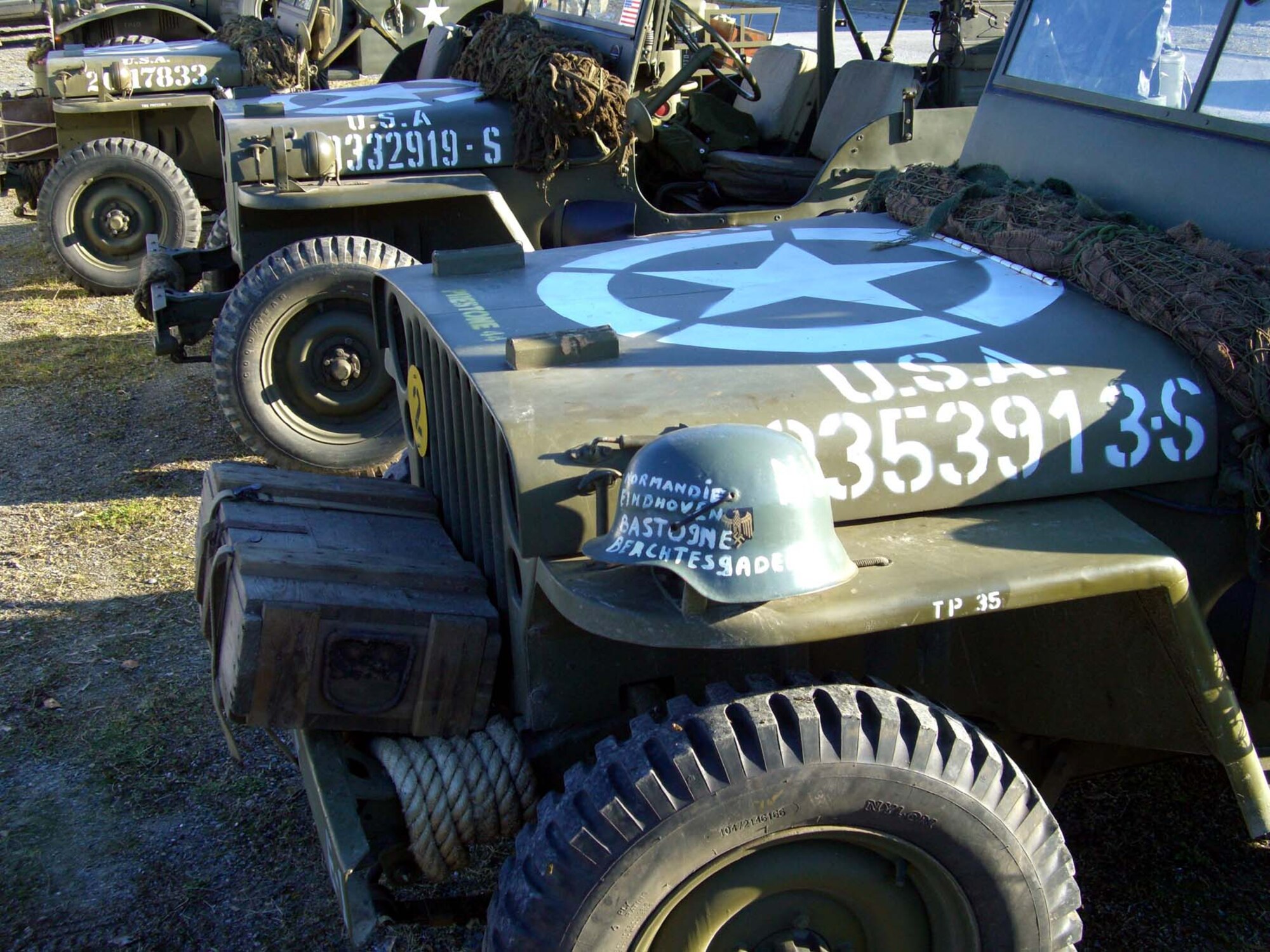 BASTOGNE, Belgium -- Vintage Jeeps, and other vehicles, are lined up during activities marking the 63rd anniversary of the Battle of the Bulge in Bastogne, Belgium Dec. 15, 2007. (U.S Air Force photo/Capt. Kevin Coffman)