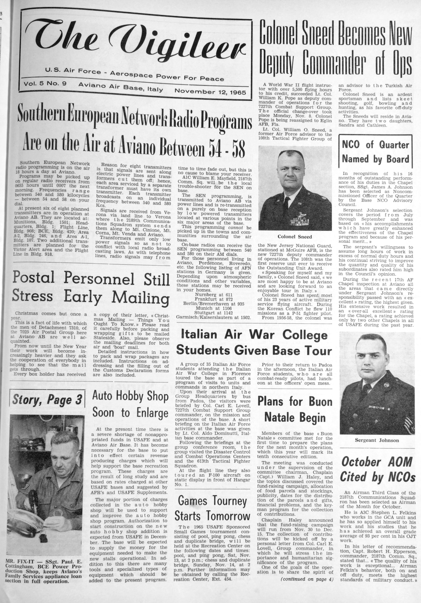 AVIANO AIR BASE, Italy-- Since 1961, three different official military publications have hit the streets of Aviano Air Base, the Dolomite Gazette from June 9, 1961 to March, 23, 1962, the Cavallo Courier from April 6, 1962 to Oct. 22, 1965, and the Vigileer from Nov. 12, 1965 to Dec. 21, 2007.  The Dec. 21 issue of the Vigileer is the last official printing of the military base newspaper at Aviano Air Base. (U.S. Air Force photo/Staff Sgt. Michael R. Holzworth)
