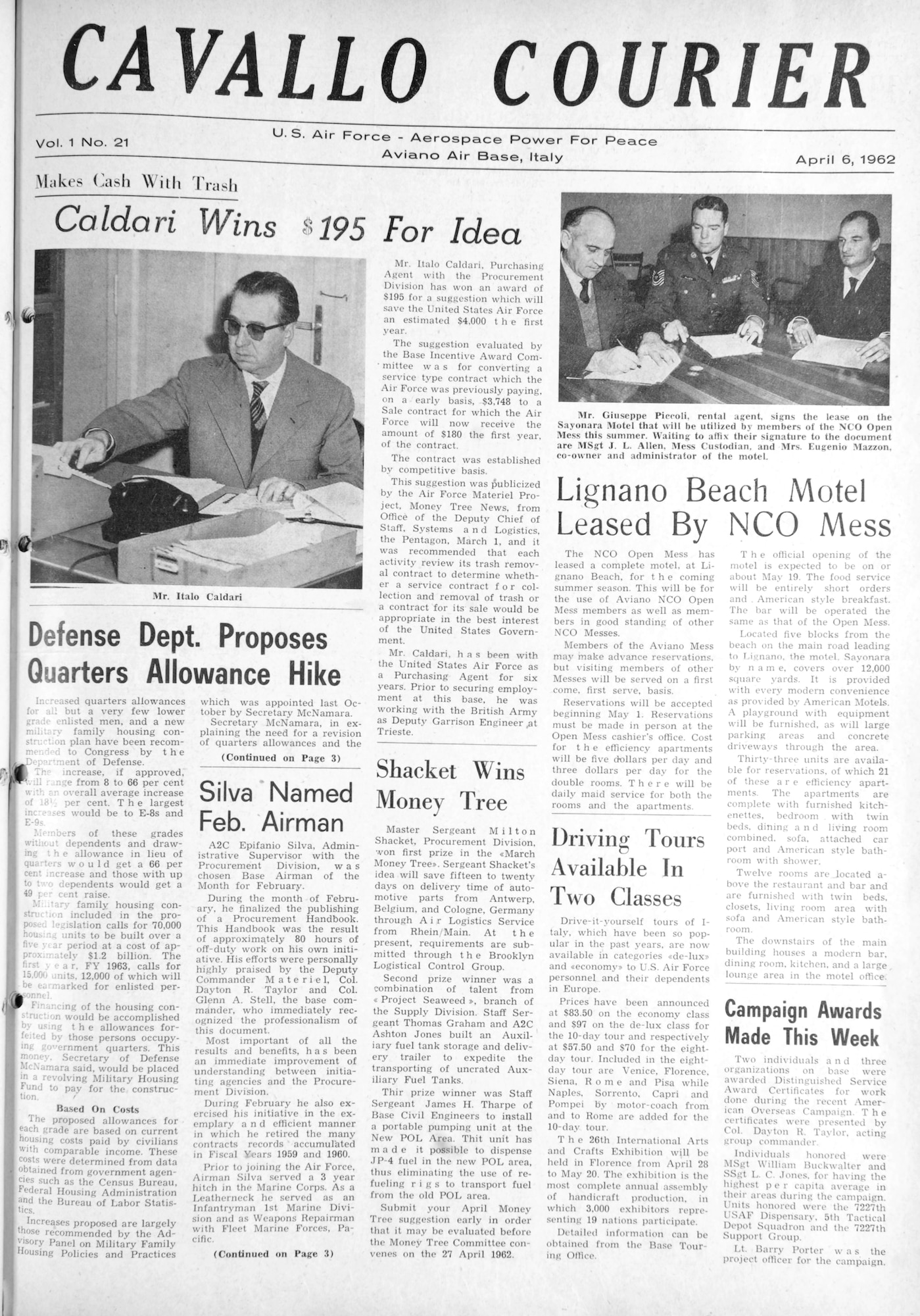AVIANO AIR BASE, Italy-- Since 1961, three different official military publications have hit the streets of Aviano Air Base, the Dolomite Gazette from June 9, 1961 to March, 23, 1962, the Cavallo Courier from April 6, 1962 to Oct. 22, 1965, and the Vigileer from Nov. 12, 1965 to Dec. 21, 2007.  The Dec. 21 issue of the Vigileer is the last official printing of the military base newspaper at Aviano Air Base. (U.S. Air Force photo/Staff Sgt. Michael R. Holzworth)