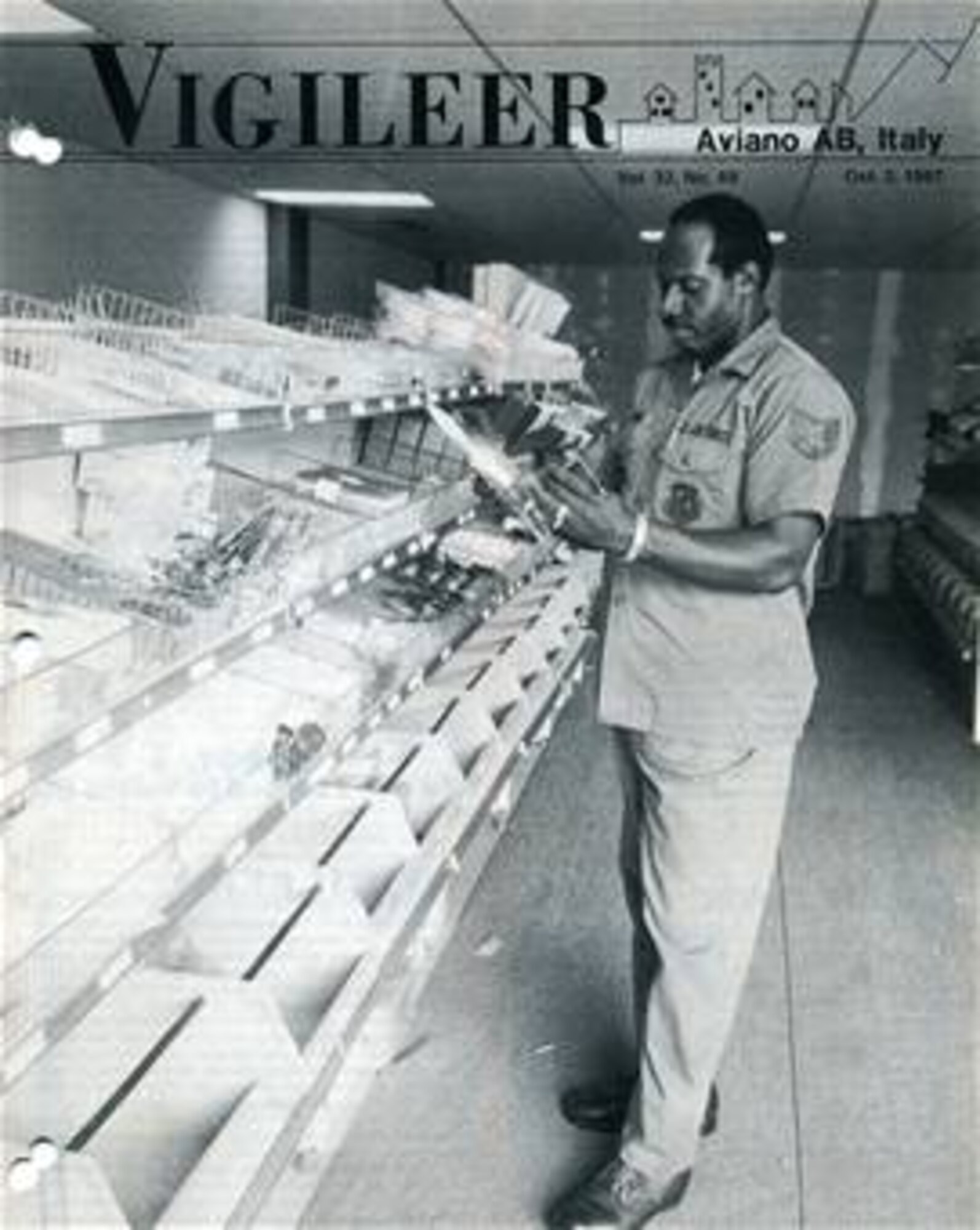Since Nov. 12, 1965, the Vigileer has been the primary printed information tool for the wing commanders at Aviano Air Base.  This cover shot of the Vigileer represents a snapshot in time at Aviano and the way the newspaper flag and cover was being designed at the time.  The Dec. 21 issue of the Vigileer is the last official printing of the military base newspaper at Aviano Air Base.(Scanned base news paper covers)