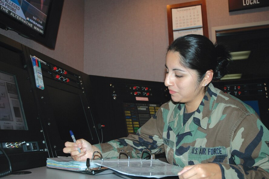 Staff Sgt. Elaine Alonzo, 919th Special Operations Wing command post controller, runs daily checklists for the command post. Her duties include following wing aircraft in flight and overseeing base exercises. She is also her section's alternate file plan monitor. She is pursuing a bachelor's degree in business administration from Troy University and enjoys spending time with her three-year-old daughter. She is this month's Sharp Troop. (U.S. Air Force Photo/Jasmine DeNamur)