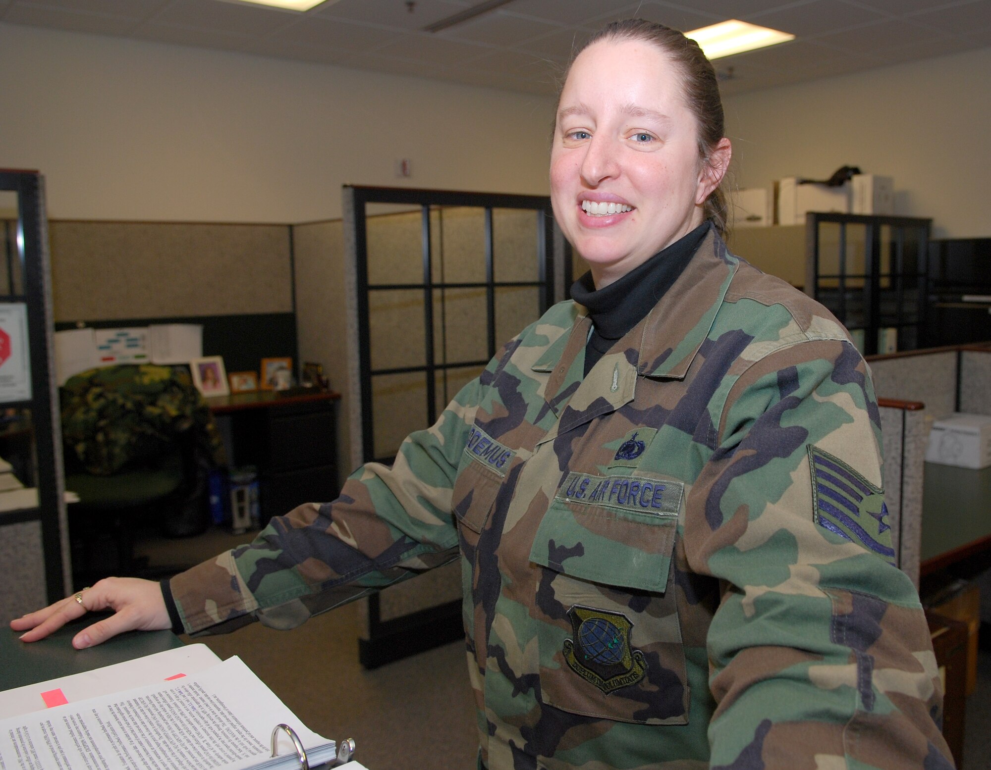 Tech. Sgt. Kathryn Nicodemus, 92nd Air Refueling Squadron Commander Support Staff NCOIC, is this week's Team Fairchild MVP. (U.S. Air Force photo by 2nd Lt. Noel Bacnis) 