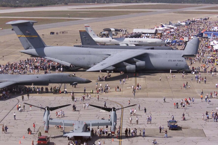 The crowds gather around a C-5 Galaxy during the 2004 Open House and Air Show.