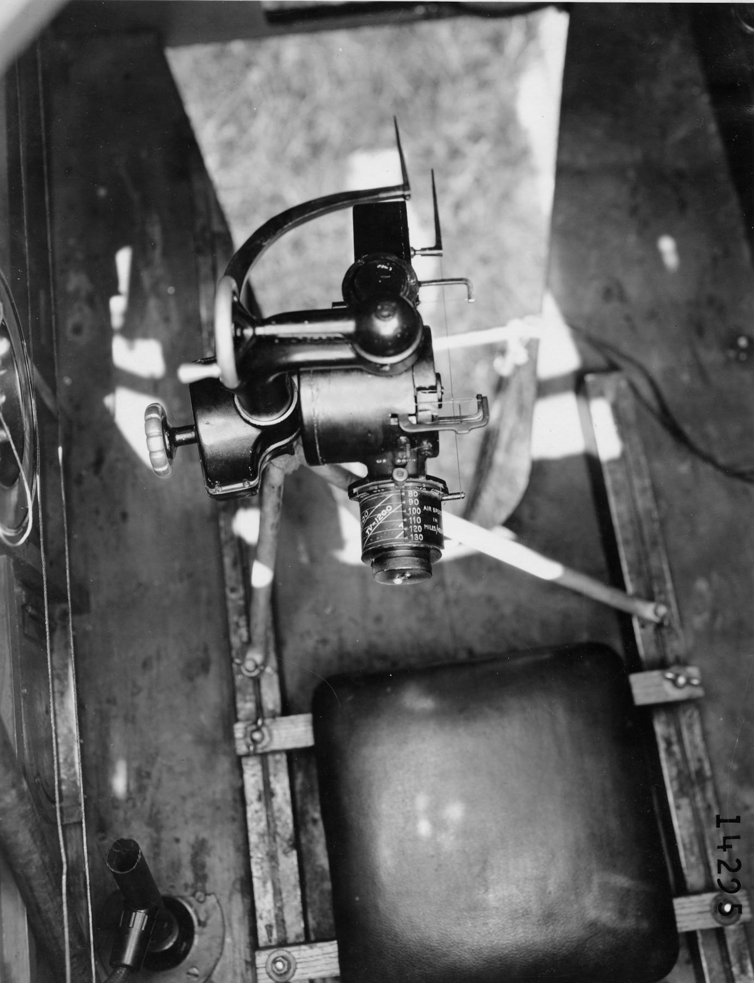 An Estoppey D-1 bombsight installed in a DeHavilland DH-4. (U.S. Air Force photo)
