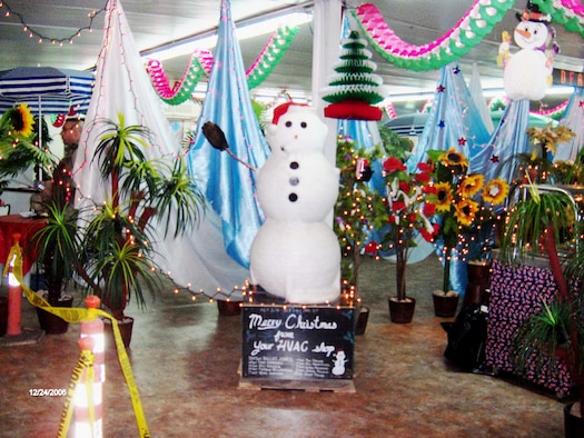 Frosty brought a touch of home to unit members deployed overseas during the holidays.