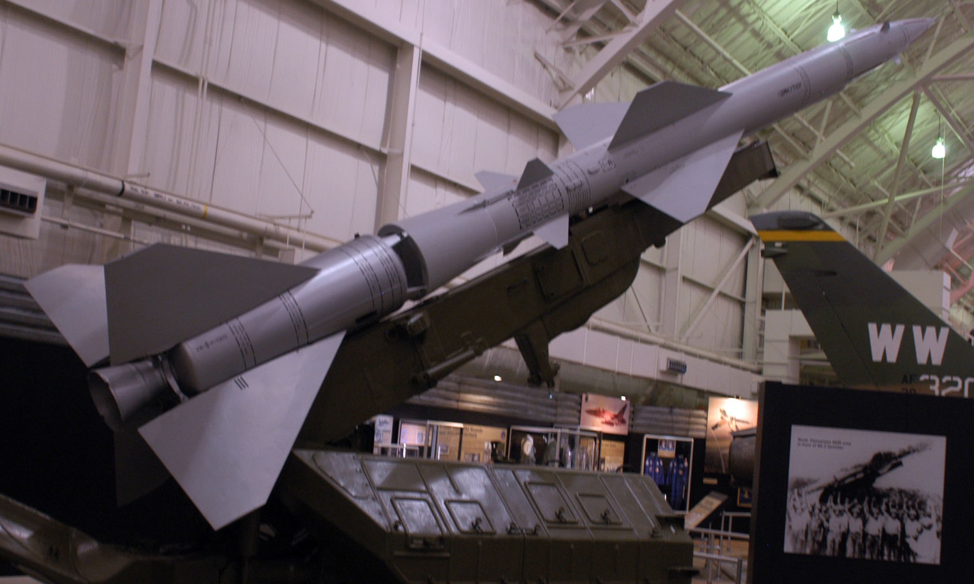 DAYTON, Ohio -- SA-2 Surface-to-Air Missile on display in the Southeast Asia War Gallery at the National Museum of the United States Air Force. (U.S. Air Force photo)