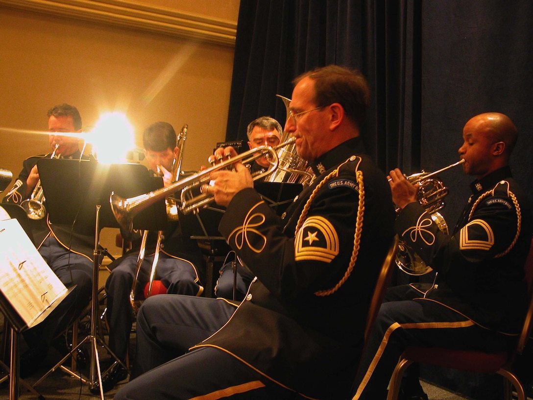 The Army Band's brass quintet from Fort Myers, Va., performs patriotic