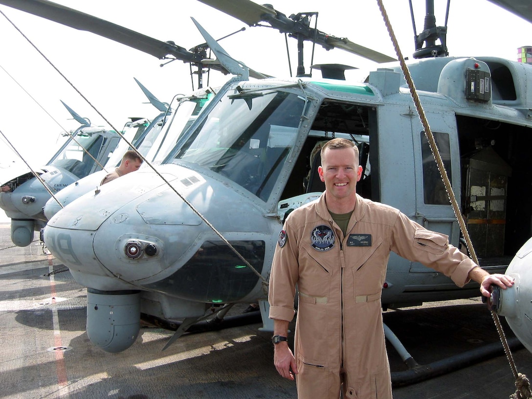 Marine Maj. Brent Camron Reiffer is a UH-1N helicopter 
instructor pilot with the Marine Corps Aviation Weapons and Tactics Squadron 
One based at Marine Corps Air Station, Yuma, Ariz. The instructor pilot, who 
wanted to be a Marine since he was 10 years old, is now an Operation Iraqi 
Freedom combat veteran. Courtesy photo