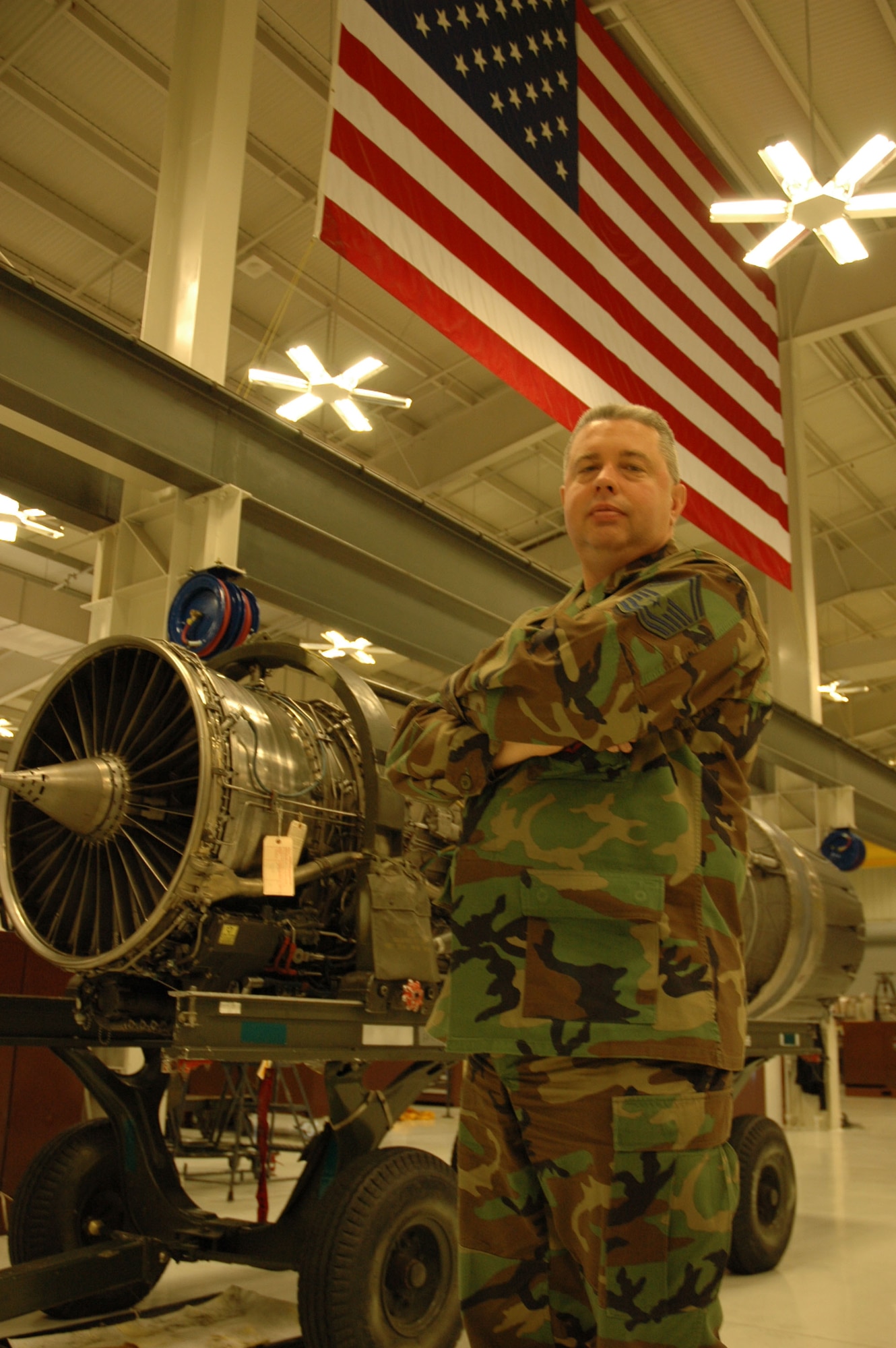 MOUNTAIN HOME AIR FORCE BASE, Idaho -- The 366th Component Maintenance Squadron’s propulsion flight superintendent, Senior Master Sgt. Robert C. Redman Jr. directed more than 744 maintenance actions to maintain 90 aircraft engines while balancing the unit’s $53 million budget -- largest operations budget here. In addition to winning the wing’s senior NCO of the year title, the sergeant garnered the 12th Air Force Gen. Leo Marquez Senior NCO award for 2006. Air Force photo by Master Sgt. Brian S. Orban