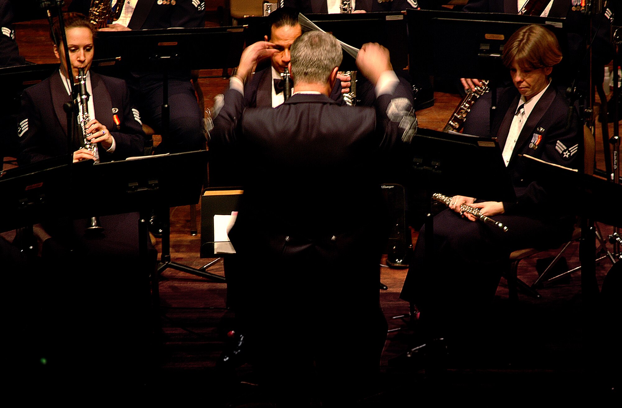 The Air Force Band of Liberty, Hanscom Air Force Base, Mass., performs a segment from the Nutcracker during a holiday concert at the Springfield Symphony Hall. Hanscom's Liberty Big Band performed locally on Feb. 11 at the Palmer High School auditorium in Palmer, Mass. (U.S. Air Force photo/Senior Airman Michael Lanza)