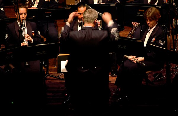 The Air Force Band of Liberty, Hanscom Air Force Base, Mass., performs a segment from the Nutcracker during a holiday concert at the Springfield Symphony Hall. Hanscom's Liberty Big Band performed locally on Feb. 11 at the Palmer High School auditorium in Palmer, Mass. (U.S. Air Force photo/Senior Airman Michael Lanza)